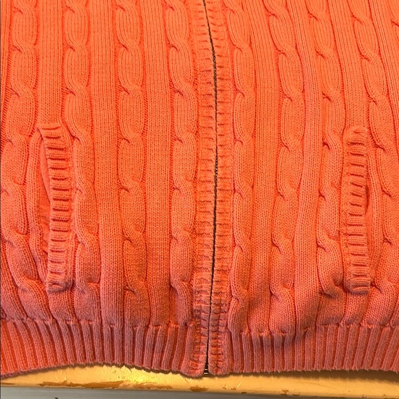 Chaps Pink Cable Knit Hooded Sweater - Picture 8 of 8